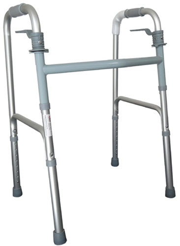 Trigger handle walking frame folding