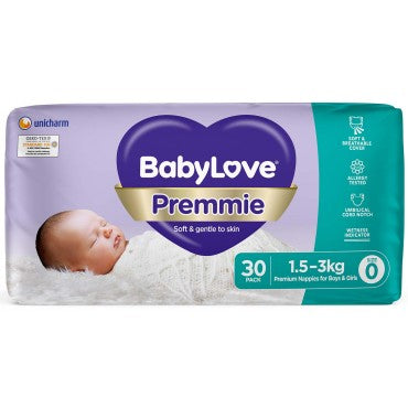 BABYLOVE PREMMIE NAPPIES 30