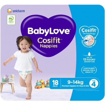 BABYLOVE CONV NAPPIES TODDLER 18PK