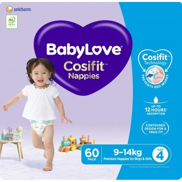 BABYLOVE JUMBO NAPPIES SIZE 4 60PK