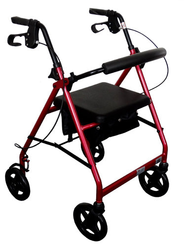 Rollator with loop brakes Red