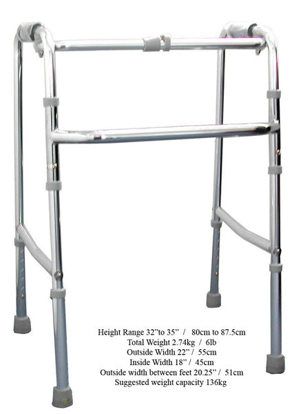 Silver walking frame folding