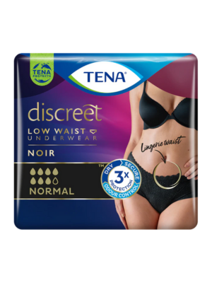 TENA Discreet Low Waist Incontinence Underwear - Black