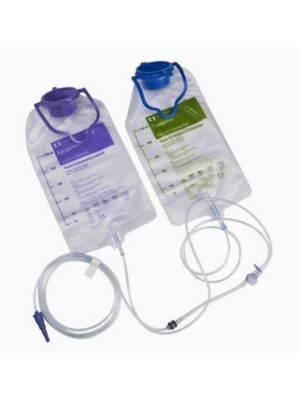 Kangaroo Joey Vinyl Decant feed & flush 1000ml bag set with no inline medication port (non-sterile)