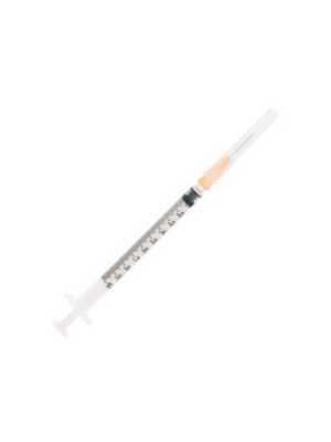 1mL Luer-Slip 25G X 5/8" 0.5mm X 16mm Orange BD Syringes With Needles