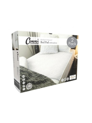 Conni Reusable Bed Pad with Tuck-ins White - 2PACK