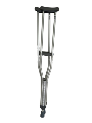 Pushbutton Crutches Adult Silver 5ft 2in - 5ft 10in