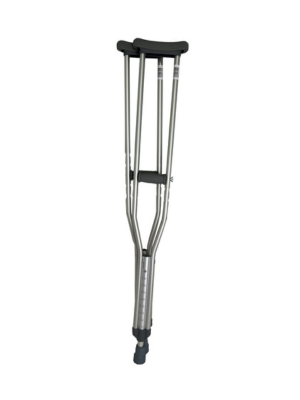 Pushbutton Crutches Youth Silver 4ft 6in - 5 ft 2in