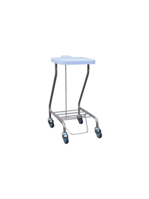 Dalcross Single Pedal Operated Linen Skip with ABS Lid, Tubular Stainless Steel Frame, 75mm Swivel Castors, 445(W) x 575(D) x 885(H) mm, Each