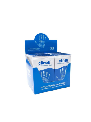 Clinell Antibacterial Hand Wipes (Individually Wrapped) - Pack of 100